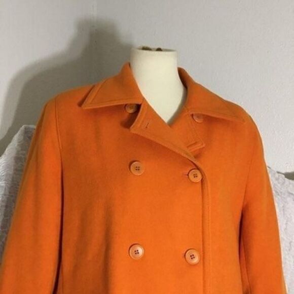 Peter Nygard Orange  Wool Coat Size 10 - Picture 5 of 13
